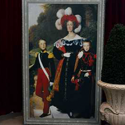 [locbar16] Peinture Dame et ses Princes - 242cm