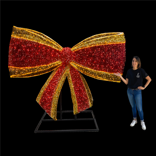 [locnoe88] Noeud lumineux rouge et or