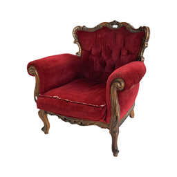 [locpar59] Fauteuil en velours rouge - 95cm
