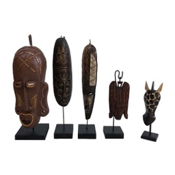 [locafr71] Lot de 5 masques africains - 50cm