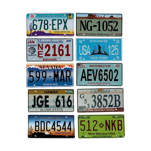 [locame80] Lot de 10 plaques d'immatriculation USA