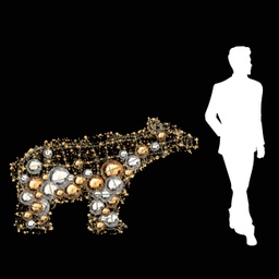[locban81] Ours lumineux avec boules de Noël -115cm