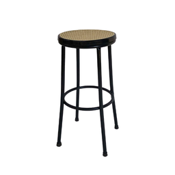 [locmob19] Tabouret bistrot noir et osier - 85cm