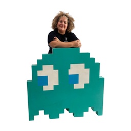 [locjeu68] Fantôme Pac man bleu - 115cm