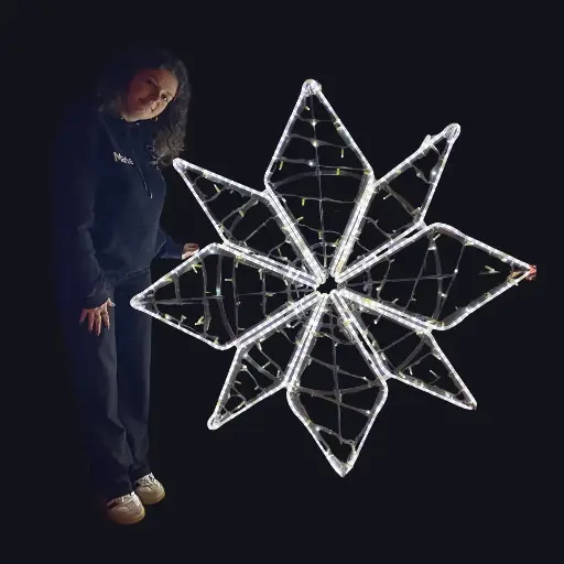 [locnoe276] Etoile lumineuse blanc froid / scintillante - 140cm