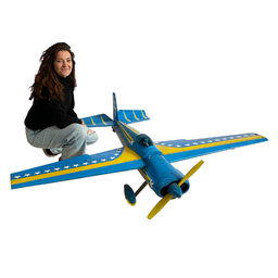 [locaer21] Avion de course bleu et jaune - 200cm