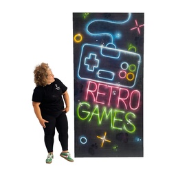 [locjeu112] Fond "Rétro-games" Street art - 240cm