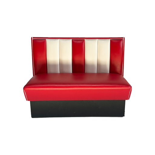[locame77] Banquette simple diner rouge et blanche - 124cm