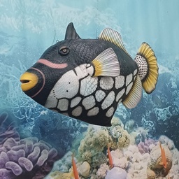 [locpla54] Poisson noir et blanc - 126cm
