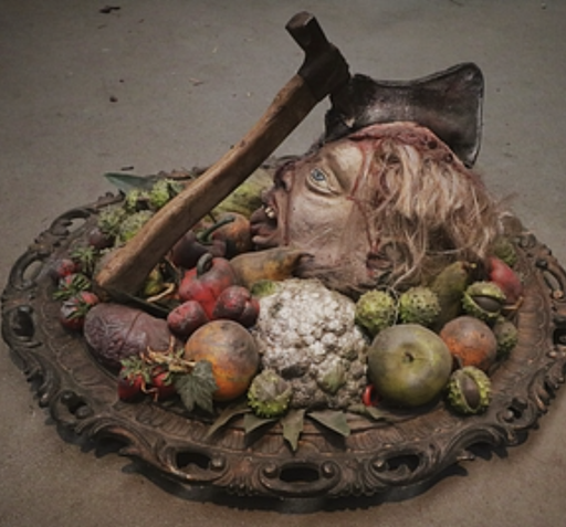 [lochal50] Assiette avec tête coupée - 67cm