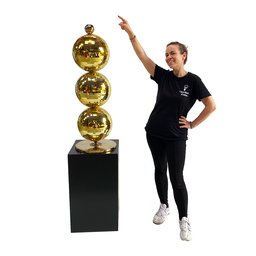 [locdis16] Totem boules à facettes doré - 100cm