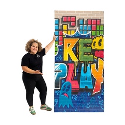 [locjeu114] Fond "Replay" street art - 240cm