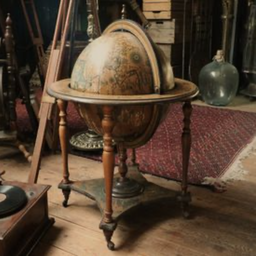 [locexp44] Bar globe terrestre en bois - 100cm
