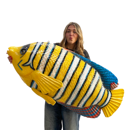 [locpla145] Poisson rayé jaune et blanc - 125cm