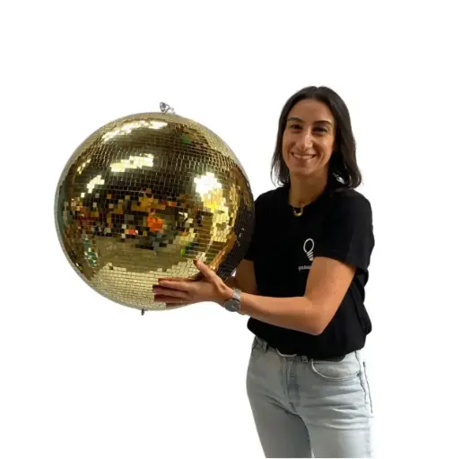 [locdis19] Boule à facettes dorée - 50cm