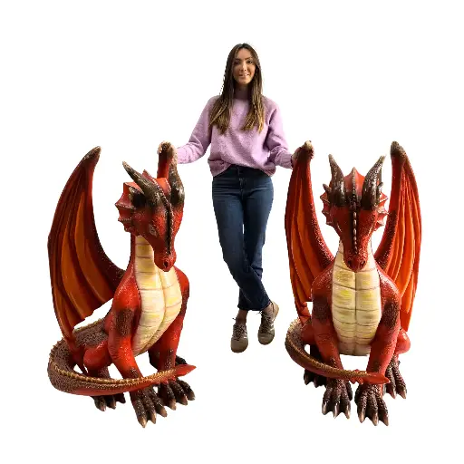 [locasi31] Dragon assis rouge - 120cm