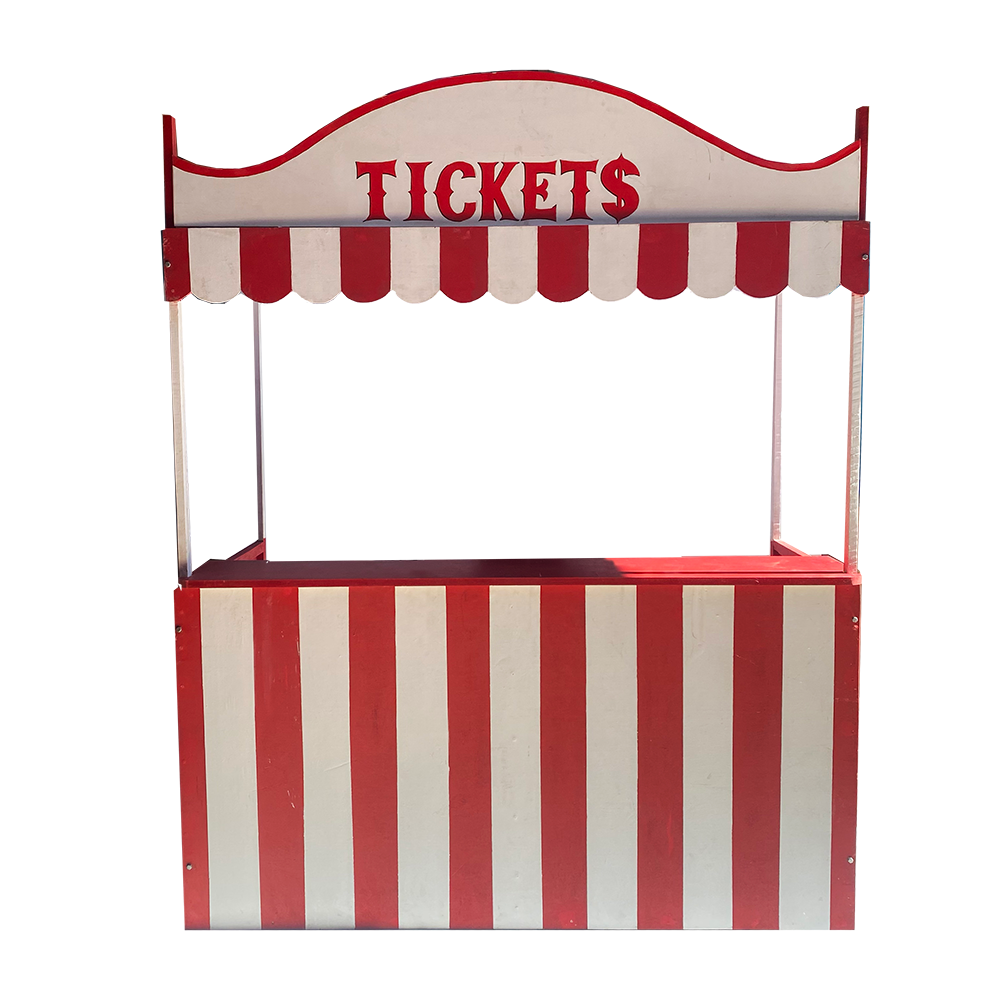 Billetterie ticket vintage rouge et blanche - 192cm