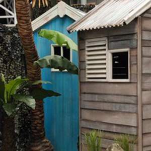 Cabine de plage bleue - 246cm