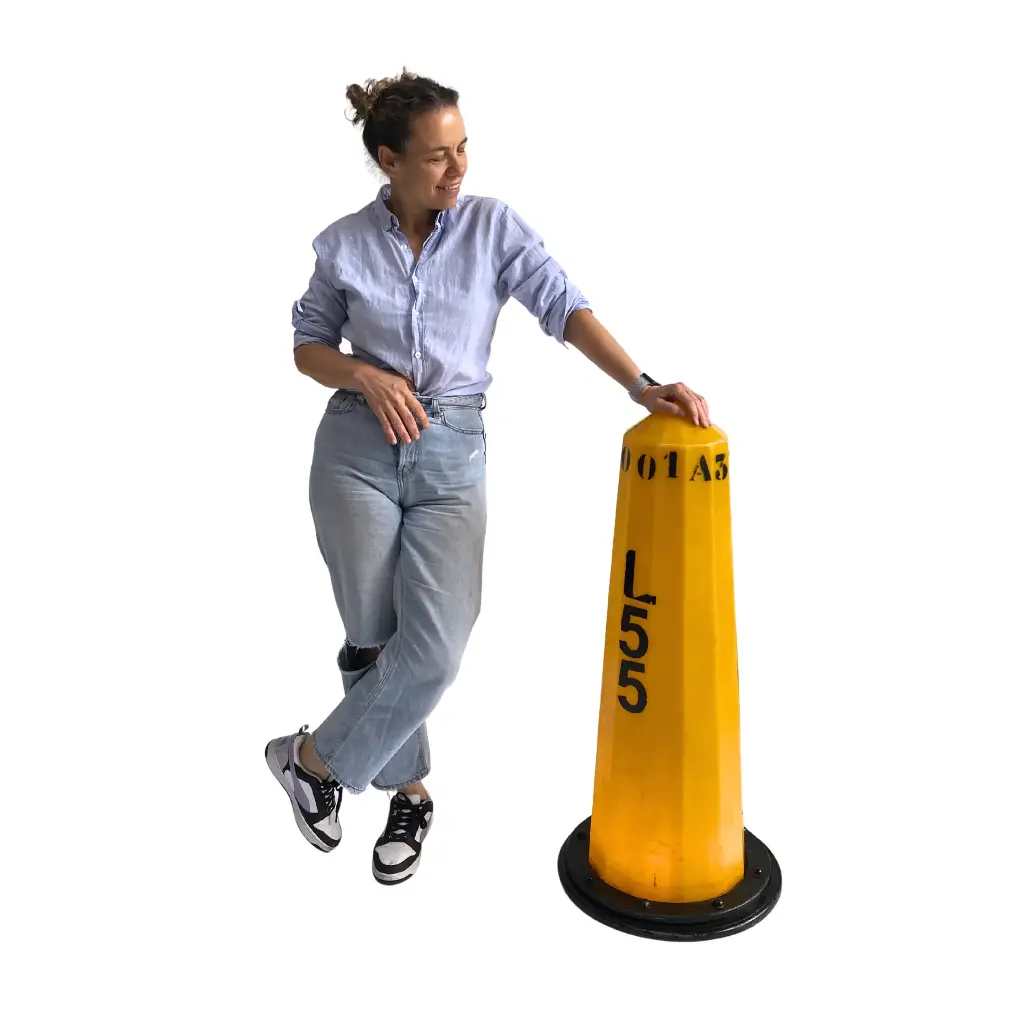 Cône de signalisation jaune -103cm