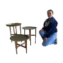 Lot de 3 tables en cuivre