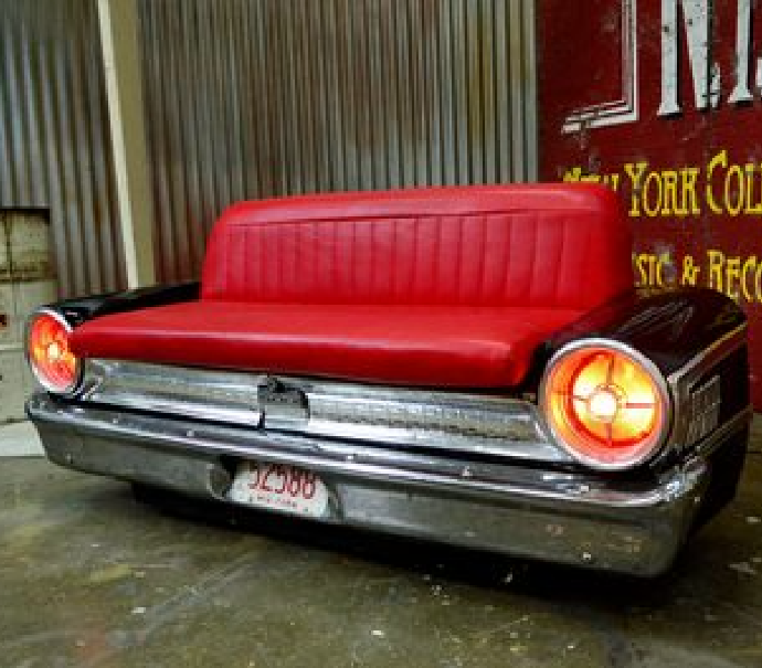 Sofa Cadillac noir et rouge - 210cm