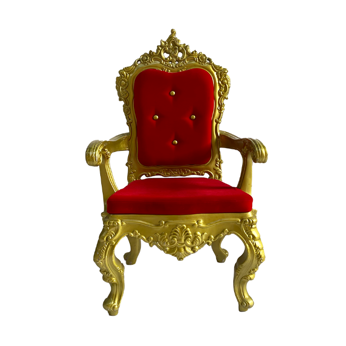 Trône baroque rouge et or - 115cm