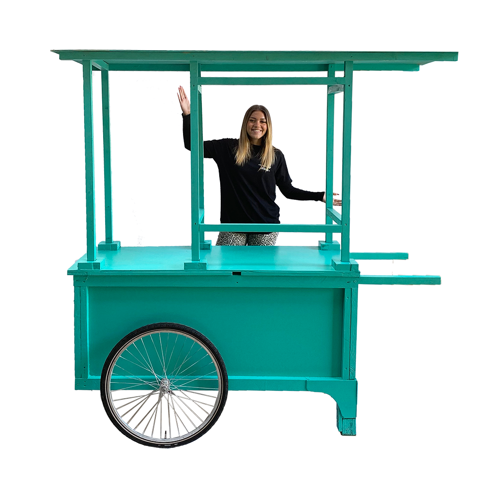 Chariot chinois bleu - 190cm