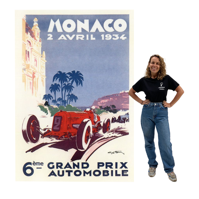 Affiche géante grand prix de Monaco 1933