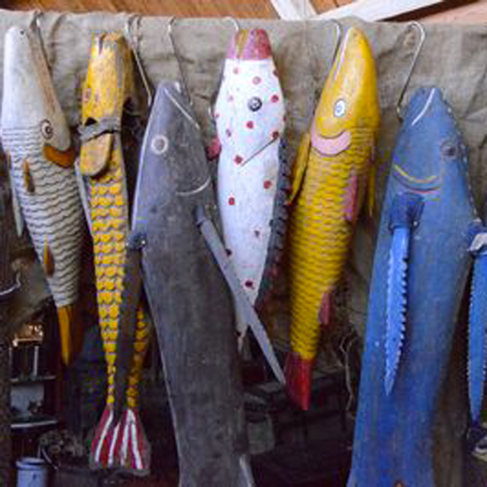 Poisson africain en bois - 72cm