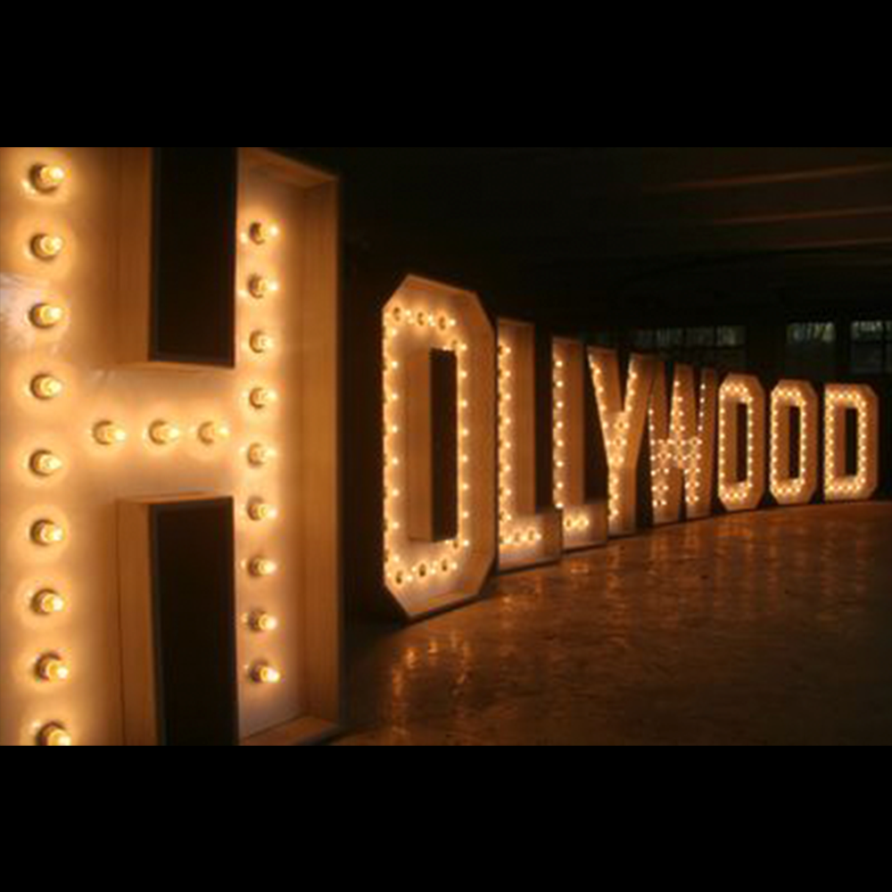 Lettres lumineuses &quot;HOLLYWOOD&quot; - 115cm