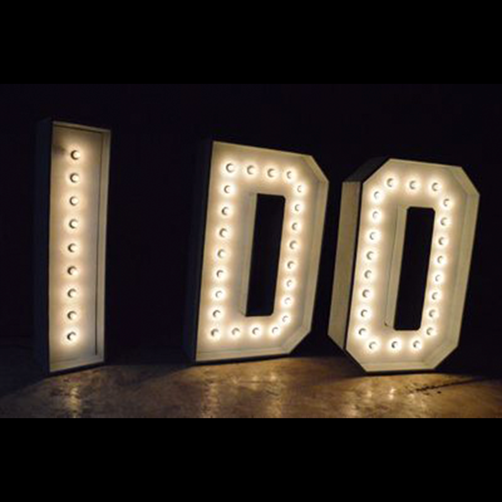 Lettres lumineuses "I DO" - 115cm