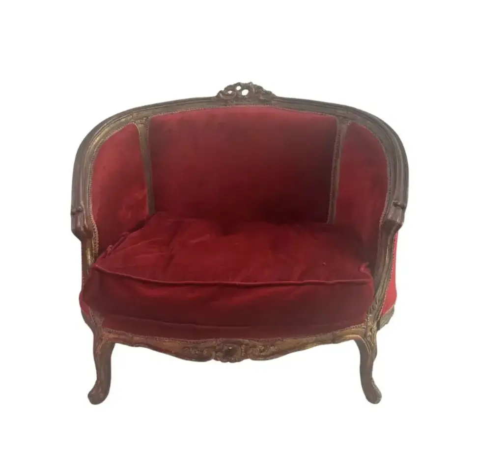 Fauteuil Classique en Velours - 125cm