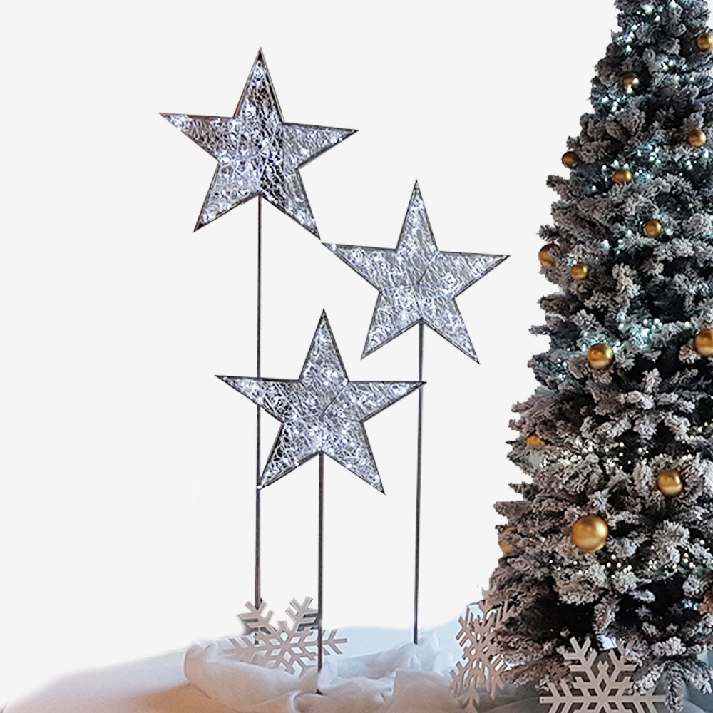 Lot de 2 étoiles Lumineuses - de 145 à 235cm