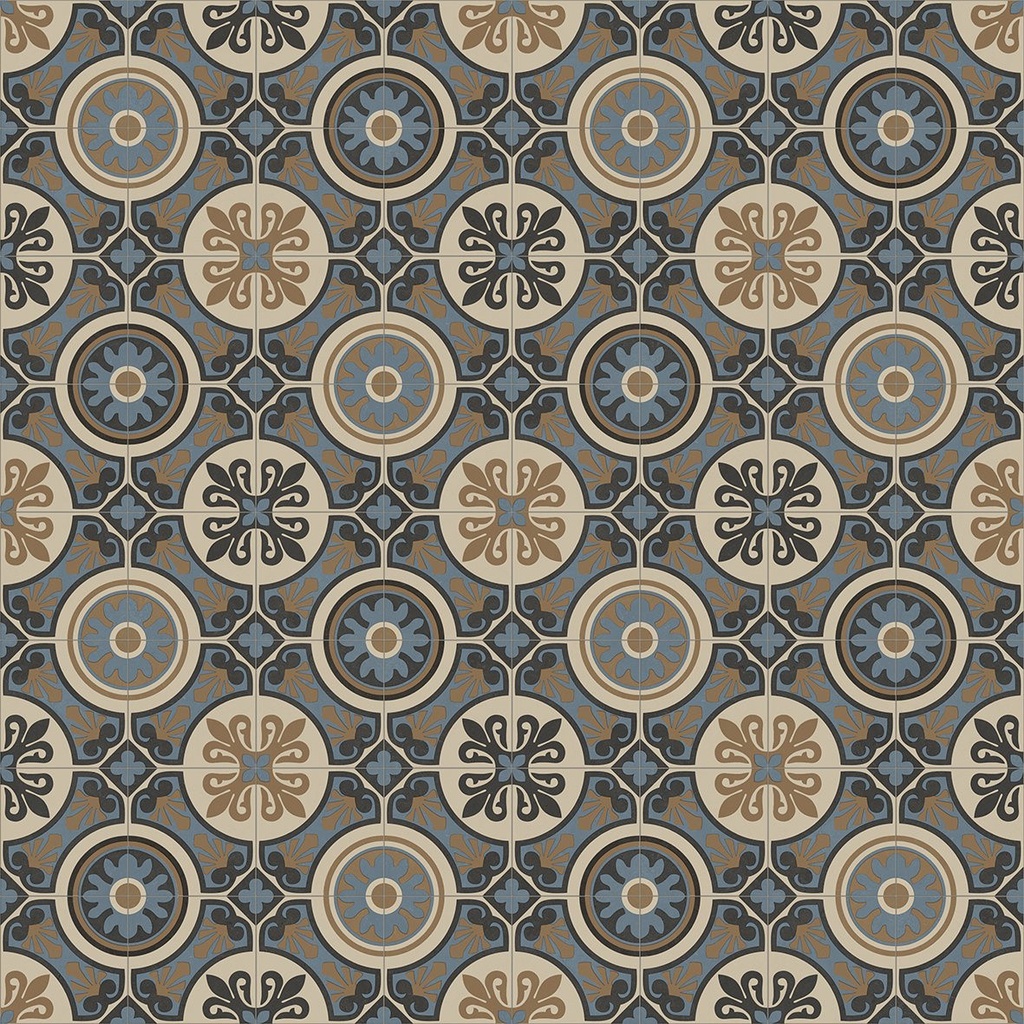 Vinyle Plaza - carreaux ciment foncé