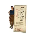 Ticket de cinéma vintage - 175cm