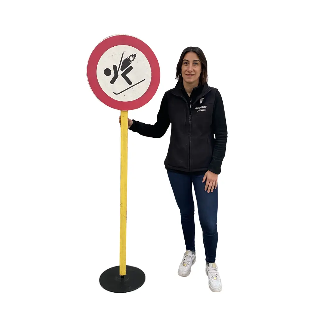 Panneau signalisation ski fun - 160cm
