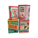 Lot de 4 boites en aluminium vintage