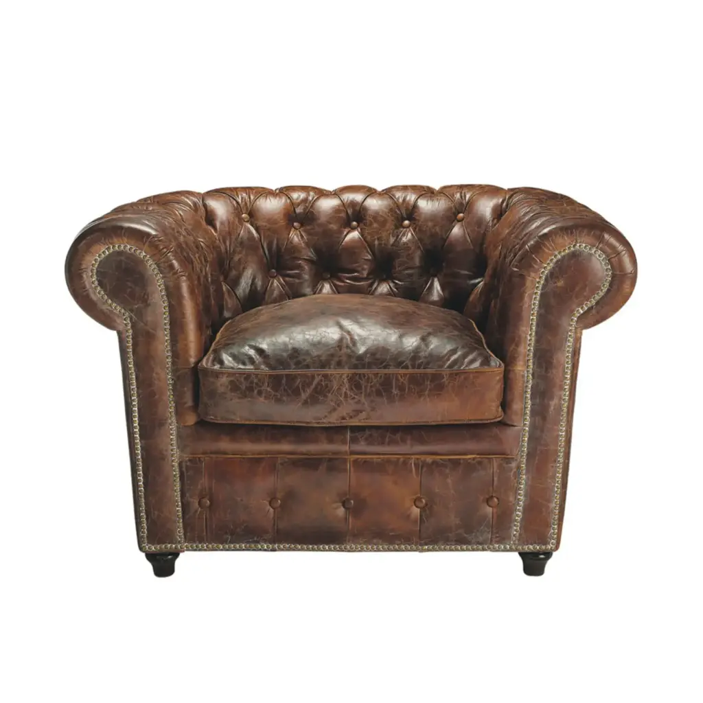 Chesterfield marron - 1 place