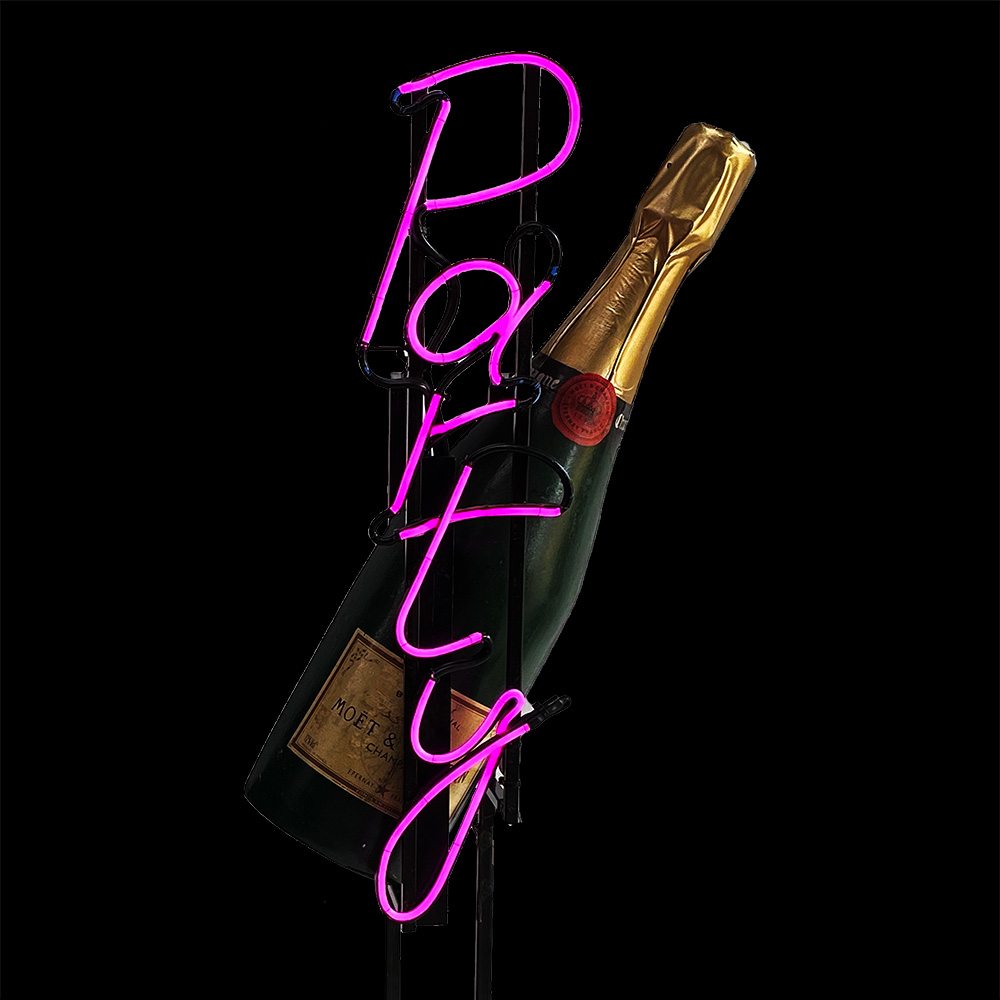 Néon "Party" & Bouteille - 200cm