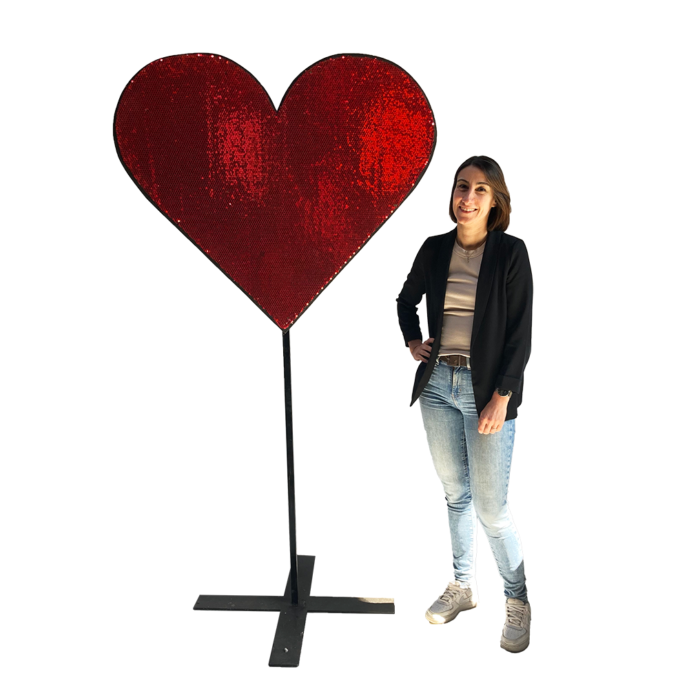 Symbole coeur sequins - 180cm