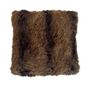 Coussin imitation fourrure marron - 40x40cm