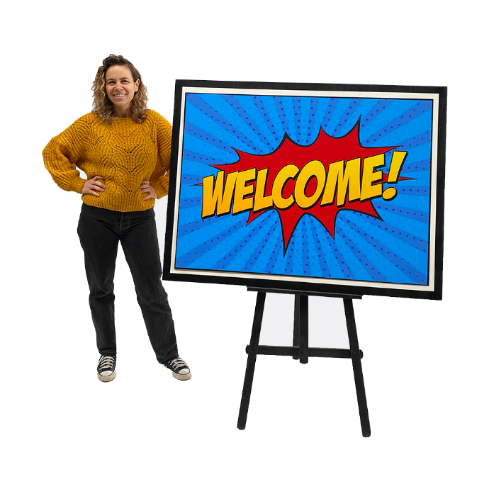 Panneau comics "Welcome"