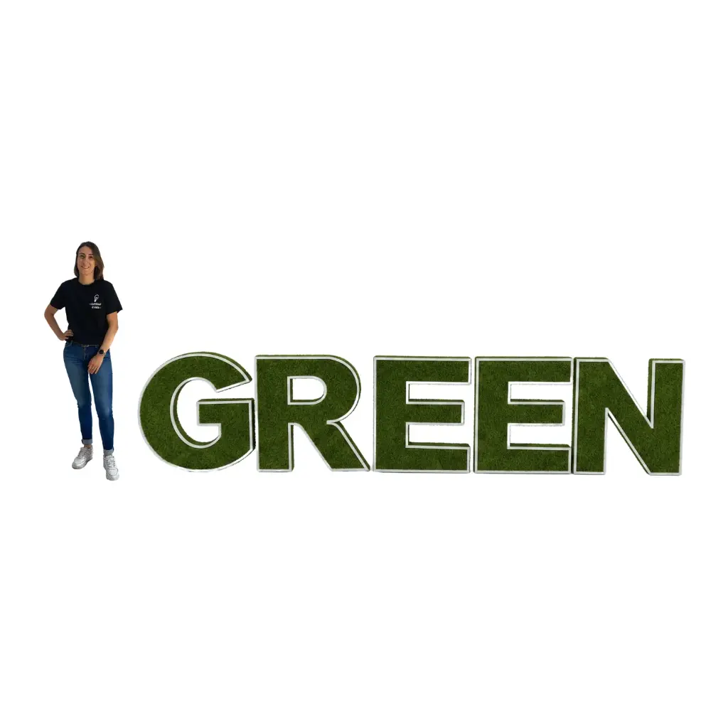 Lettrage GREEN en gazon - 90cm