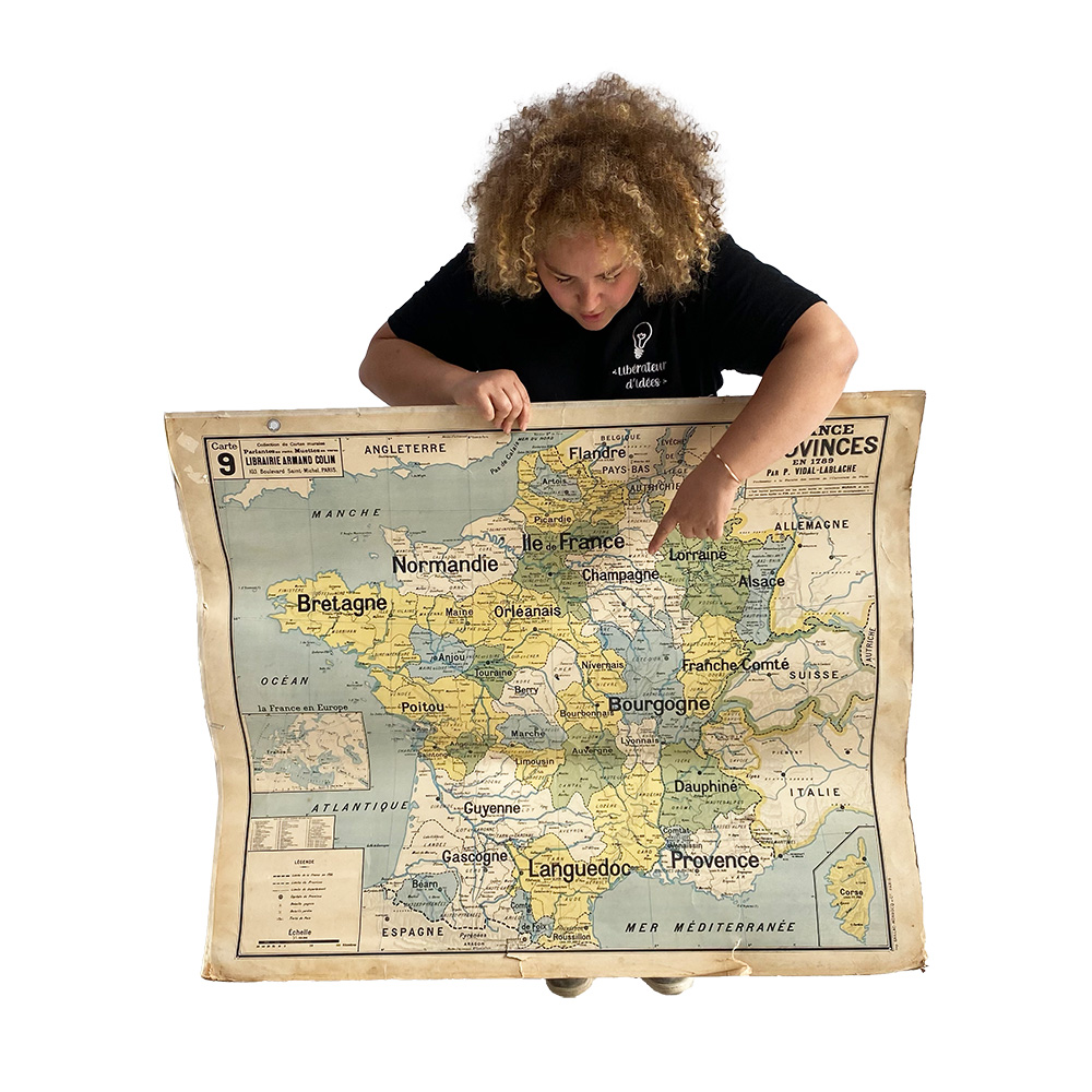Carte de france vintage - 100cm