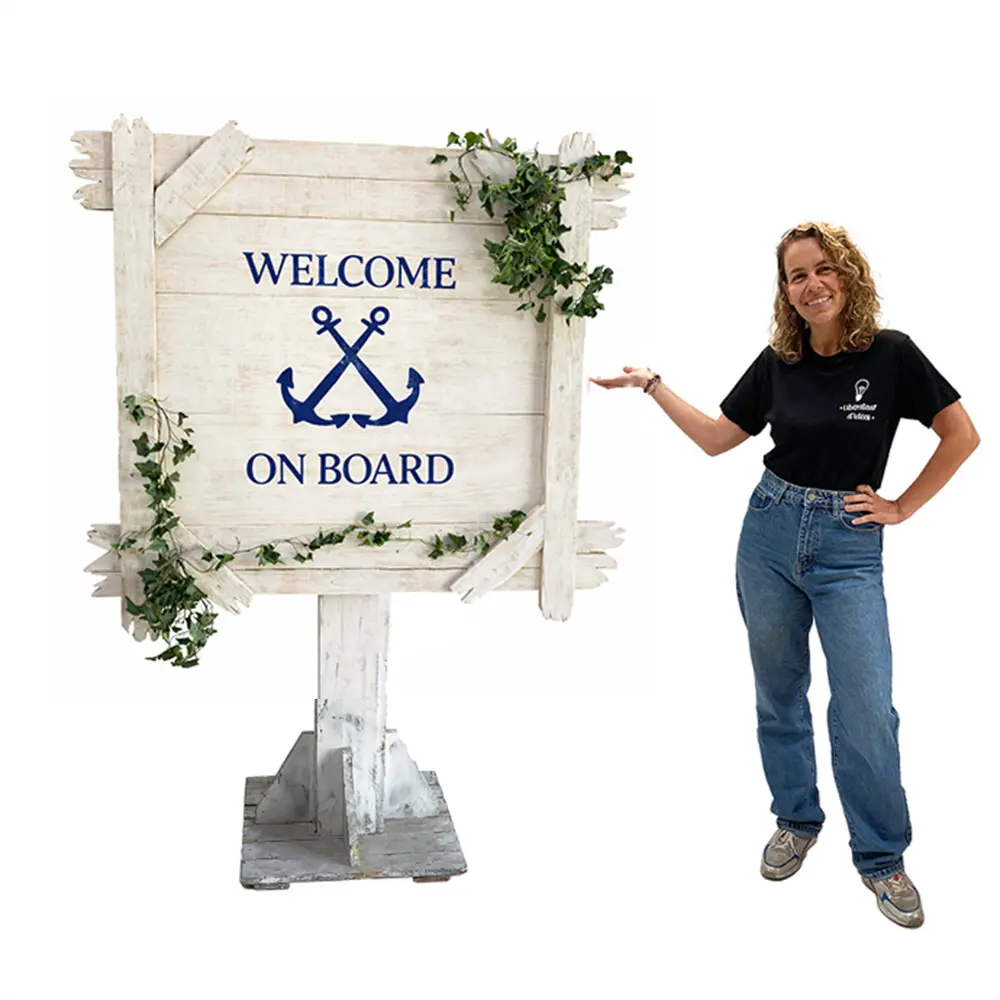 Panneau "Welcome on board"