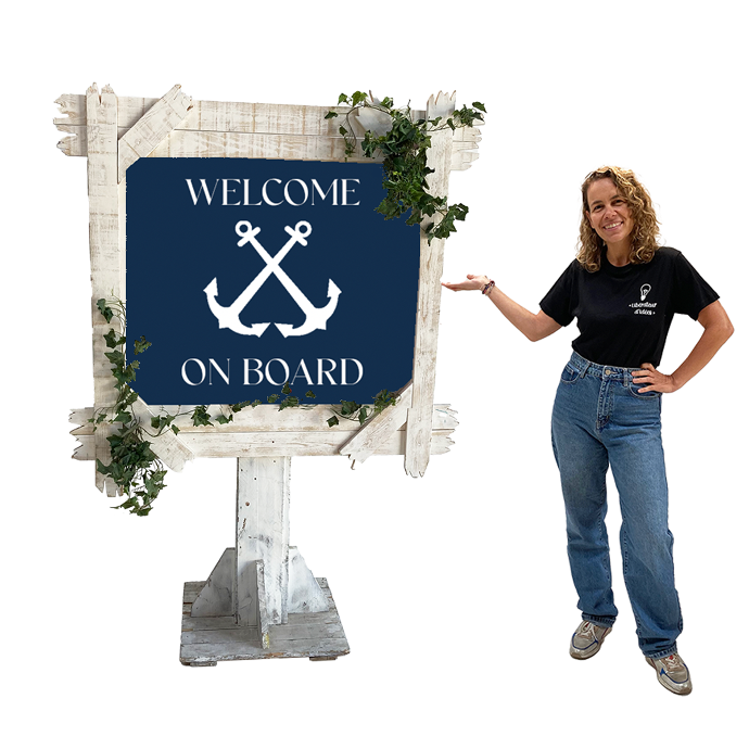Panneau "Welcome on board"