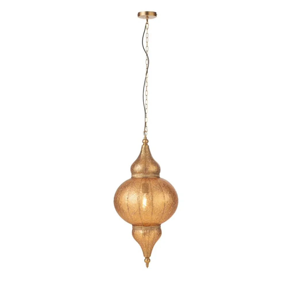 Suspension orientale dorée - 86cm