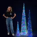 Lot de 3 arbres coniques LED multicolore -  de 80 à 180cm