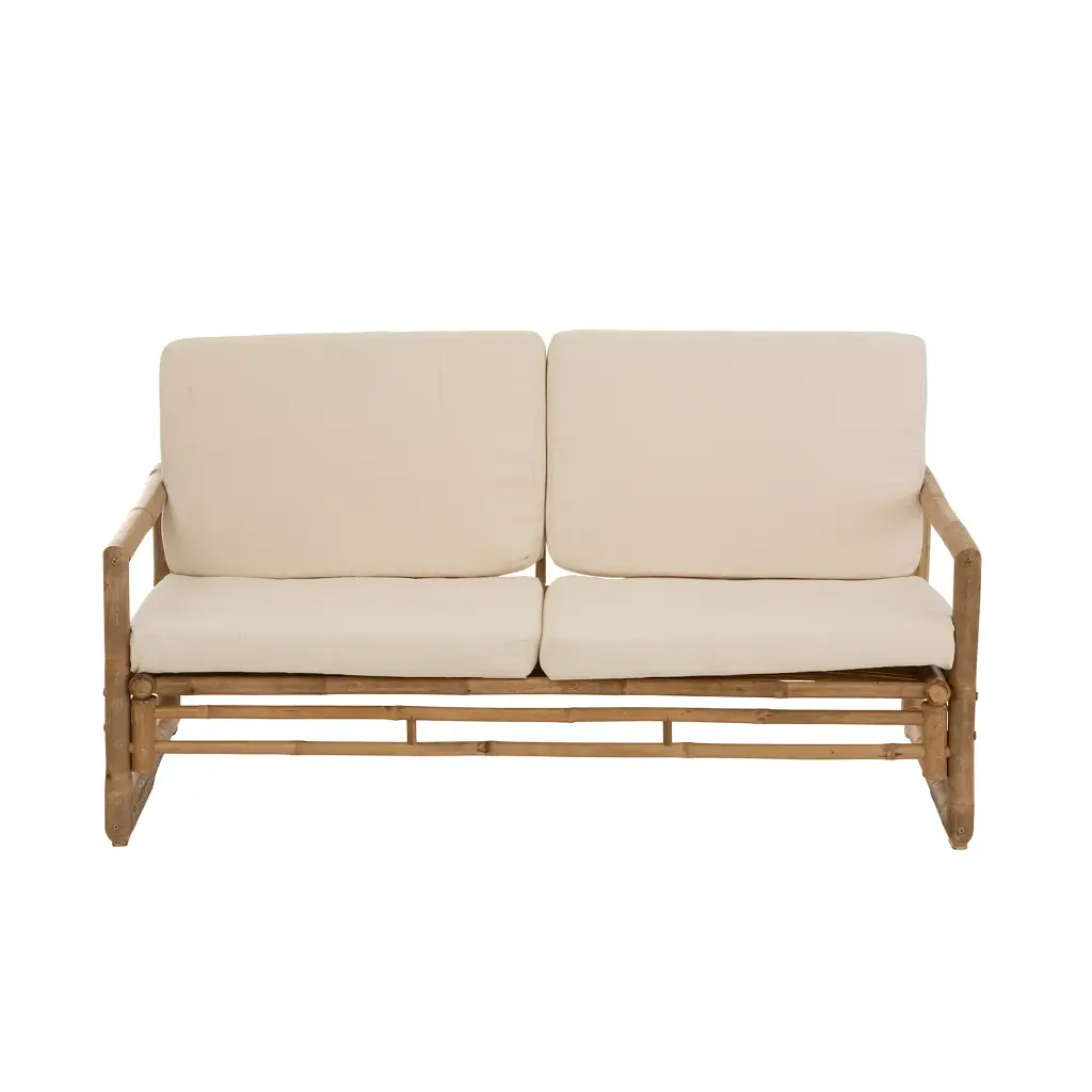 Canapé beige en bambou - 2 places