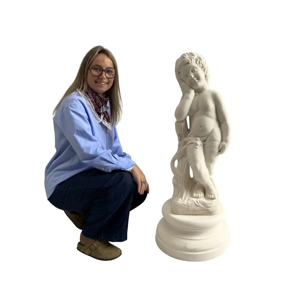 Statue ange sur rehausse - 105cm
